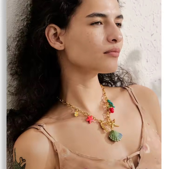 Golden Ocean Charm 18K Gold Stainless Steel Waterproof Necklace - Picture 9 of 15